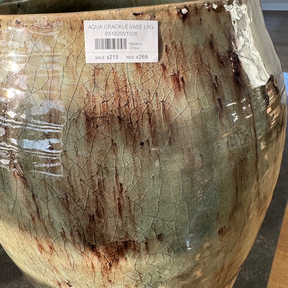 Aqua Crackle Vase